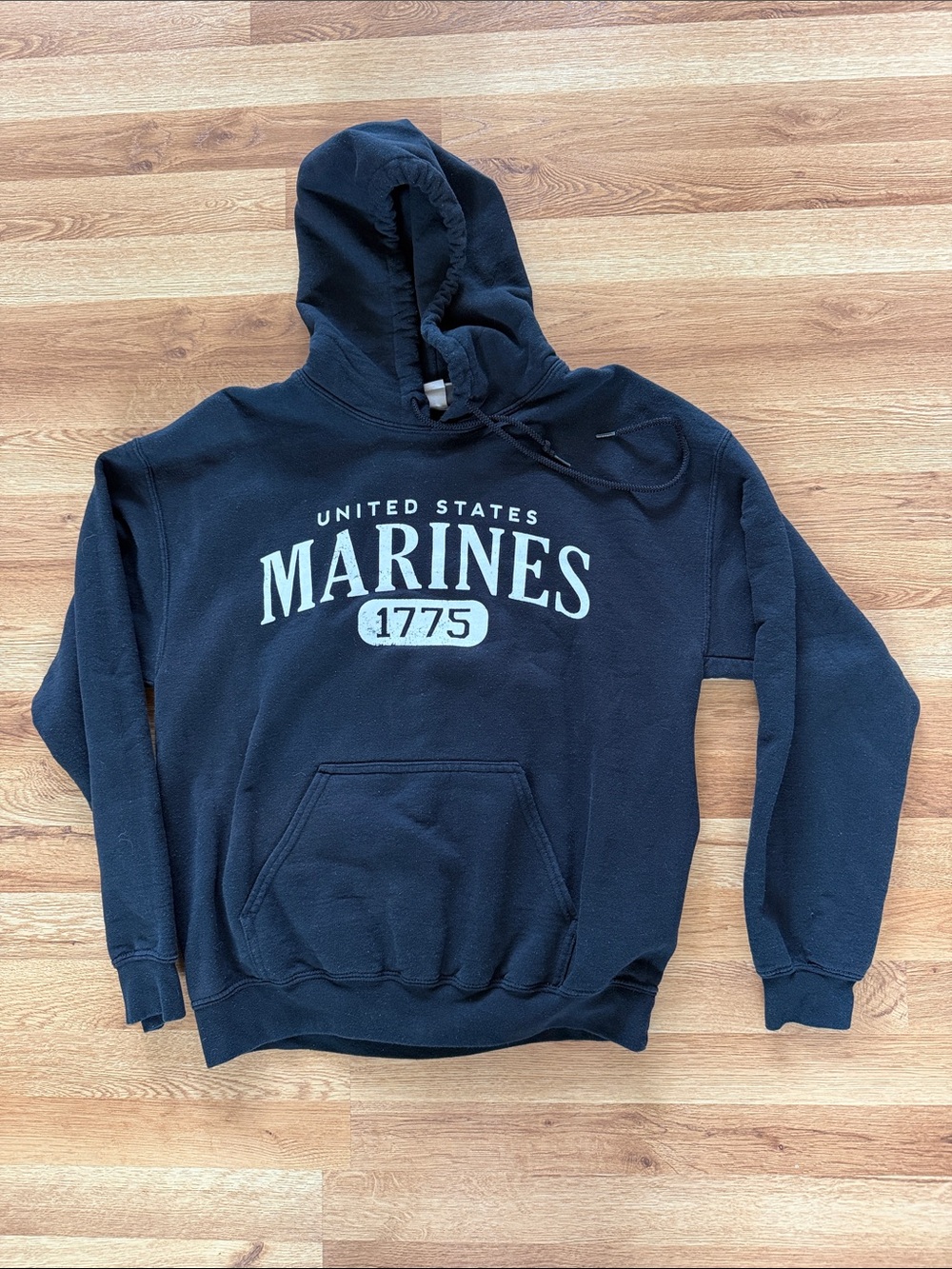 United States Marines  Black Hooded Sweatshirt